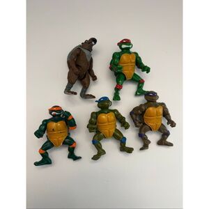TMNT 4 Turtles 1 Splinter Michelangelo Leonardo Donatello Raphael Vintage Lot of